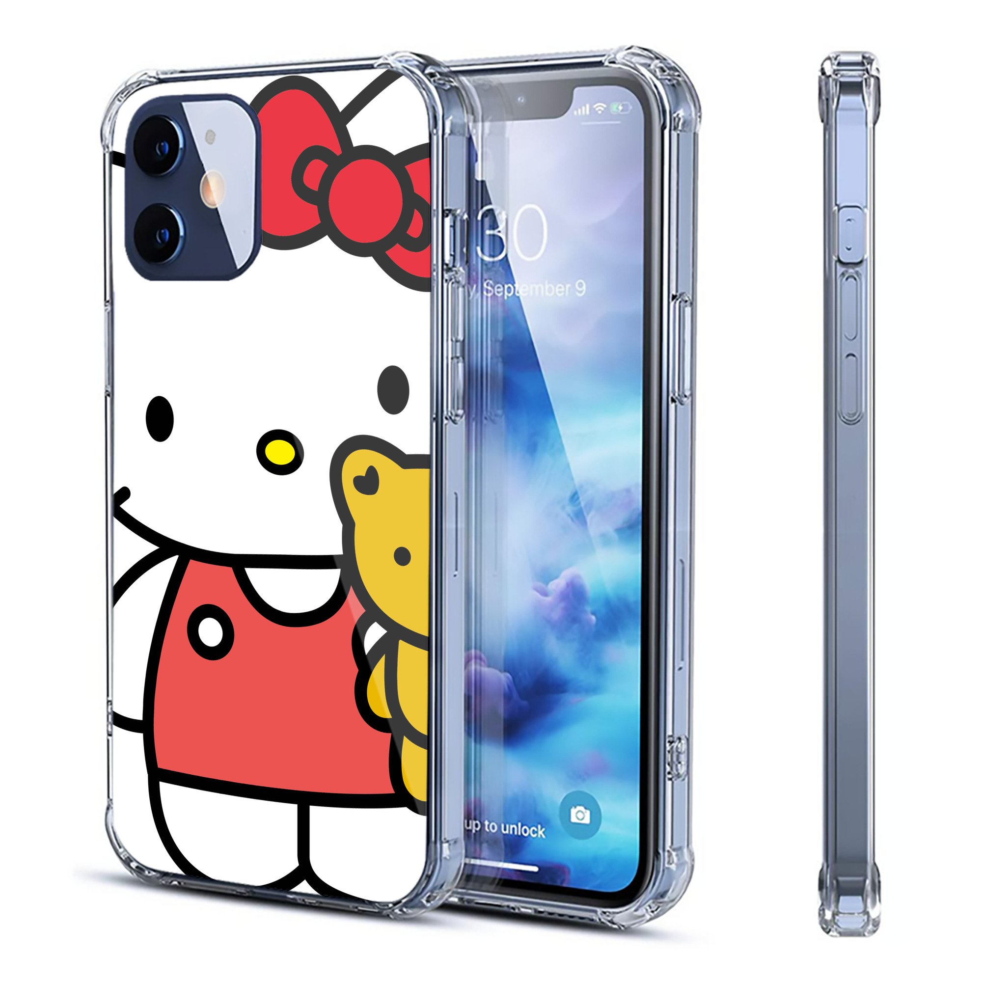 （画像用） Hello Kitty ハローキティ 【iPhone 12シリーズ対応】透明スマホケース（クリアソフトケース）